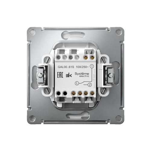 Переключатель 1-кл. ArtGallery 10AX быстрозажим. клем. механизм алюм. SE GAL000361S фото 3 Переключатель 1-кл. ArtGallery 10AX быстрозажим. клем. механизм алюм. SE GAL000361S фото 3