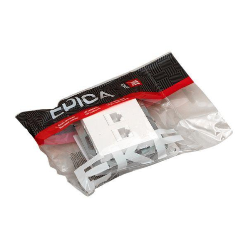 Розетка компьютерная 2-м СП Эпика RJ45 кат.5 механизм бел. EKF UP1-SOW-2RJ45-5 фото 8