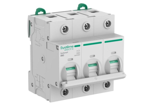 Выключатель автоматический 3п D 63А 10кА Systeme9 400В 27мм SE S9H33363