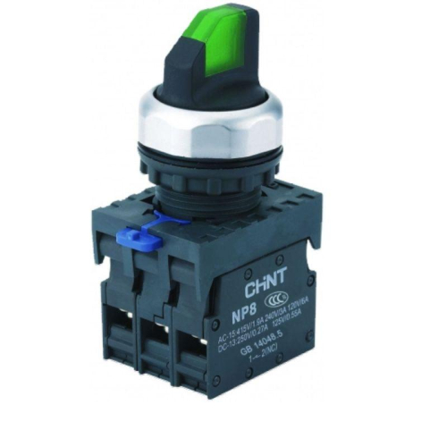 Переключатель с подсветкой NP8-20XD/314 3 полож. фикс. AC110-230В(LED) 2НО IP65 (R) зел. CHINT 667577 Переключатель с подсветкой NP8-20XD/314 3 полож. фикс. AC110-230В(LED) 2НО IP65 (R) зел. CHINT 667577