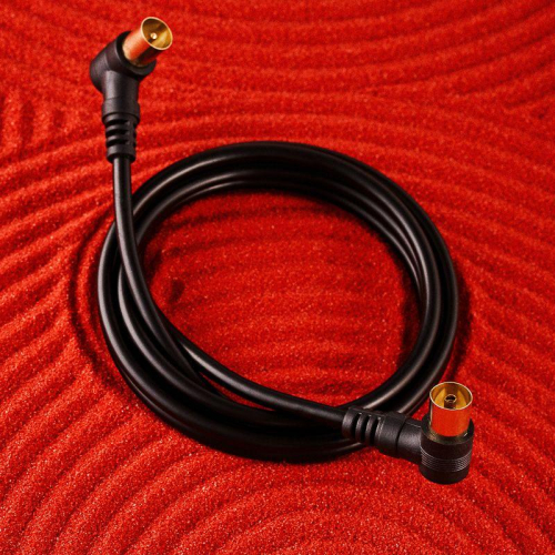Шнур TV PLUG - TV JACK 1.5М угловой черн. Rexant 18-0012 фото 5