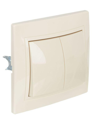 Выключатель 2-кл. СП Кварта 10А IP20 ВС10-2-0-ККм крем. GENERICA EVK20-K33-10-DM фото 2 Выключатель 2-кл. СП Кварта 10А IP20 ВС10-2-0-ККм крем. GENERICA EVK20-K33-10-DM фото 2