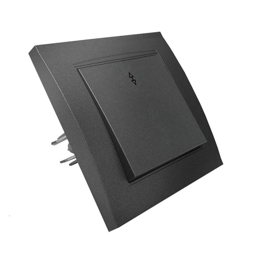 Переключатель проходной 1-кл. СП Бриллиант 10А IP20 в сборе графит Universal 7947373-Gr фото 2