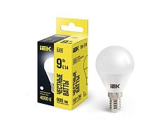 Лампа светодиодная G45 9Вт шар 4000К нейтр. бел. E14 230В IEK LLE-G45-9-230-40-E14