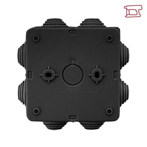 Коробка распаячная КМР-030-031 с крышкой наружная 85х85х40 8 мембранных вводов IP55 черн. EKF plc-kmr2-030-031-b фото 3