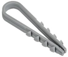 Дюбель-хомут 5х10мм для круглого кабеля нейлон сер. (уп.100шт) GENERICA UDH13-05-10-100-K03-G