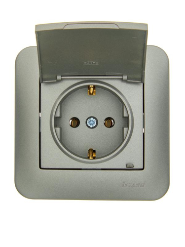 Розетка 1-м СП ASTI 16А IP20 с заземл. с крышкой термопласт в сборе платина. LEZARD 7081-3535-123В фото 5 Розетка 1-м СП ASTI 16А IP20 с заземл. с крышкой термопласт в сборе платина. LEZARD 7081-3535-123В фото 5