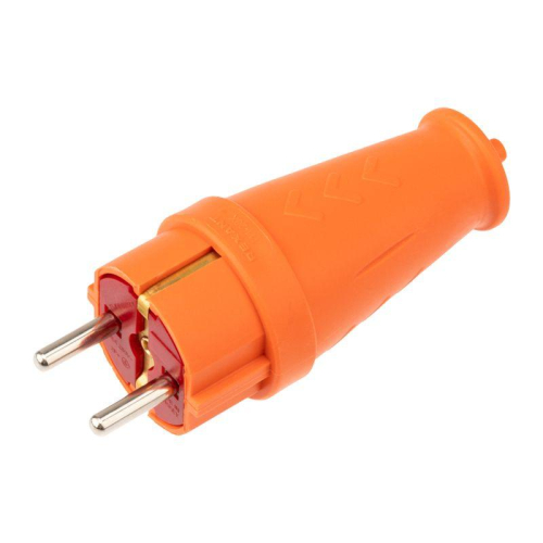 Вилка прямая влагозащ. 16А IP44 с заземл. COMPACT каучук оранж. Rexant 111-202 Вилка прямая влагозащ. 16А IP44 с заземл. COMPACT каучук оранж. Rexant 111-202