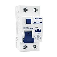 Выключатель дифференциального тока (УЗО) 2п (1P+N) 40А 300мА тип AC 6кА PRIZMA TOKOV Electric TKE-PZ60-RCDM-2-40-300-AC