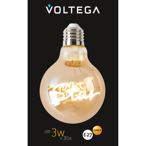 Лампа светодиодная филаментная Loft 271 G80 3Вт 2400К E27 Voltega 8583 фото 6