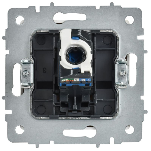 Розетка компьютерная СП BRITE РК11-БрАБ RJ45 кат.6 механизм арктич. бел. IEK BR-K10-2-K91 фото 3