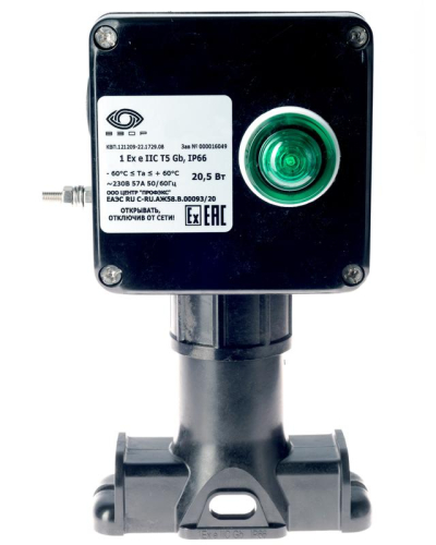 Коробка клеммная взрывозащ. с индикацией питания КВП на пластик. опоре для подключ. или концев. заделки нагреват. секции 1 отверст. под М25 клеммн. колодка 3мод. 10кв.мм Extherm sborka 1P/1L фото 9