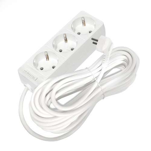 Удлинитель 3х10м с заземл. 16А IP20 3.5кВт ПВС 3х1 бел. DOMTOK 2390 фото 3 Удлинитель 3х10м с заземл. 16А IP20 3.5кВт ПВС 3х1 бел. DOMTOK 2390 фото 3