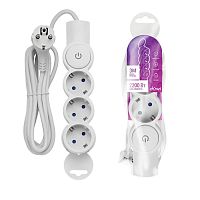 Удлинитель 3х3м с заземл. 3Gх0.75 с выкл. защ. шторки REV 32008 3 Удлинитель 3х3м с заземл. 3Gх0.75 с выкл. защ. шторки REV 32008 3