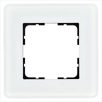 Рамка 1-м G-Glass закругленная стекло матов. бел. Jasmart G1001GW-RM