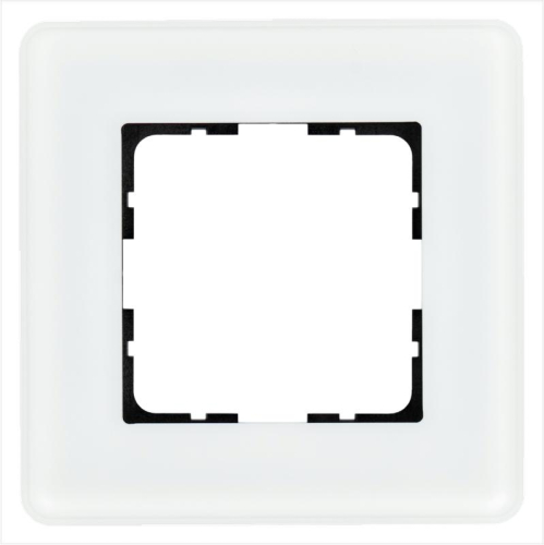 Рамка 1-м G-Glass закругленная стекло матов. бел. Jasmart G1001GW-RM