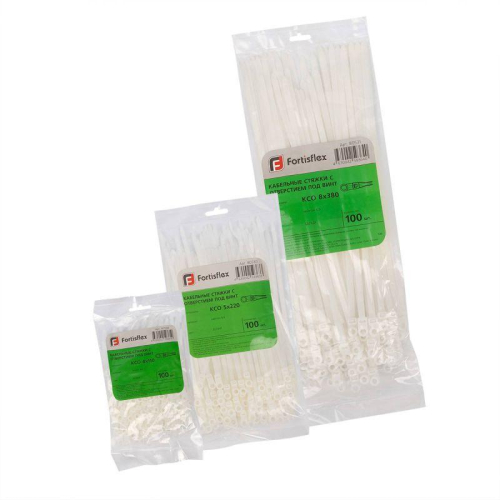 Хомут кабельный КСО 4х110 нейл. бел. (уп.100шт) Fortisflex 80528 фото 5