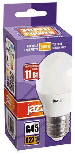 Лампа светодиодная PLED-SP 11Вт G45 3000К E27 230В/50Гц JazzWay 5019331 фото 2 Лампа светодиодная PLED-SP 11Вт G45 3000К E27 230В/50Гц JazzWay 5019331 фото 2