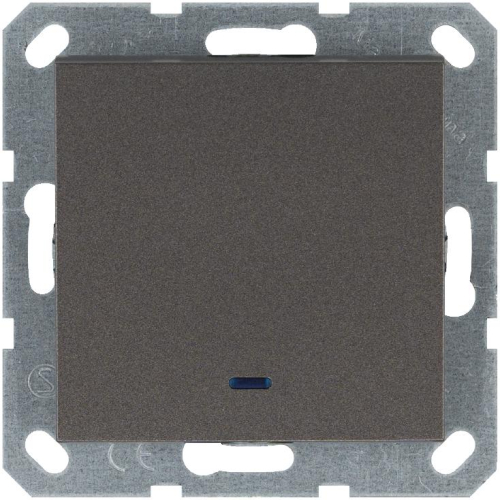 Переключатель проходной 1-кл. 10А IP20 с подсветкой механизм мокко Jasmart G3012NZ