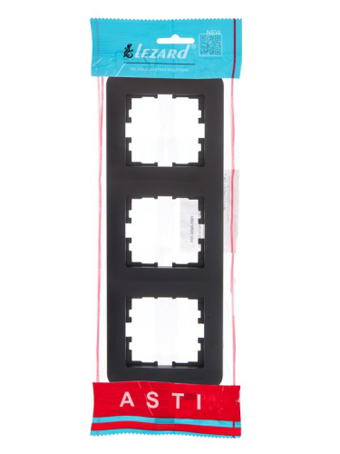 Рамка 3-м ASTI вертикал. черн. бархат LEZARD 7081-4200-153 фото 4