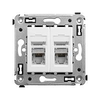 Розетка 2-м RJ-45 СП кат.5e экранированная Avanti "Белое облако" DKC 4400364