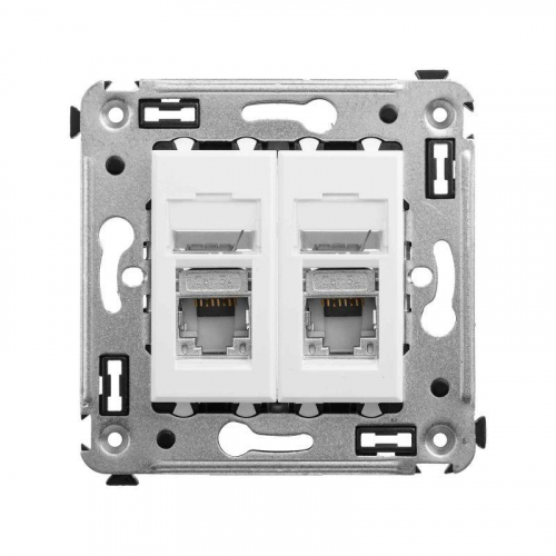 Розетка 2-м RJ-45 СП кат.5e экранированная Avanti "Белое облако" DKC 4400364