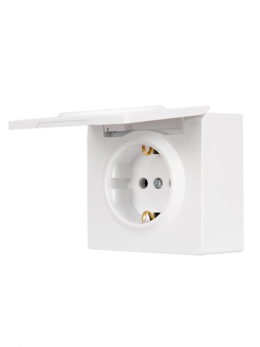 Розетка 1-м ОП LETO с заземл. с крышкой LETO ПБТ бел. LEZARD 752-0200-123B фото 5 Розетка 1-м ОП LETO с заземл. с крышкой LETO ПБТ бел. LEZARD 752-0200-123B фото 5