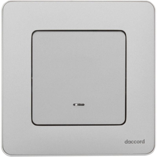 Выключатель 1-кл. Inspiria 10А IP20 250В 10AX с подсветкой/индикацией механизм алюм. IEK 673612 фото 2