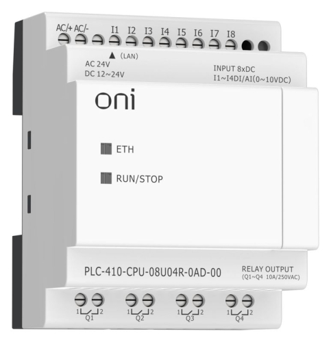 Модуль ЦПУ ПЛК 410 4 DI 4 UI (0-10 В/DI) 4 RO 12В-24В DC или 24В AC с Ethernet портом без экрана ONI PLC-410-CPU-08U04R-0AD-00 фото 7 Модуль ЦПУ ПЛК 410 4 DI 4 UI (0-10 В/DI) 4 RO 12В-24В DC или 24В AC с Ethernet портом без экрана ONI PLC-410-CPU-08U04R-0AD-00 фото 7