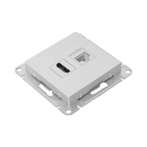 Розетка СП Эпика HDMI + RJ45 кат.5 механизм алюм. EKF UP1-SOA-HDMI+RJ45 фото 5