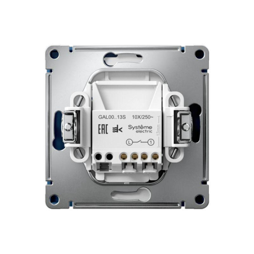 Выключатель 1-кл. ArtGallery 10AX с подсветкой быстрозажим. клем. механизм аквамарин SE GAL001113S фото 2