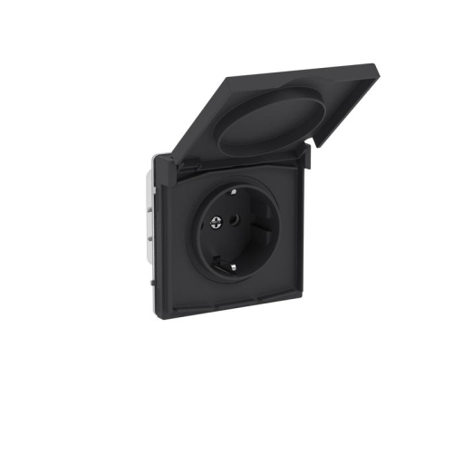 Розетка силовая KANT IP44 2P+E защ. шторки с крышкой черн. уголь DKC 7012013 фото 2 Розетка силовая KANT IP44 2P+E защ. шторки с крышкой черн. уголь DKC 7012013 фото 2