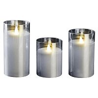 Свеча декоративная CL7-SET3-sr с пультом 3хAAA для каждой свечи (не в компл.) серебр. (уп.3шт) ФАZА 5018792
