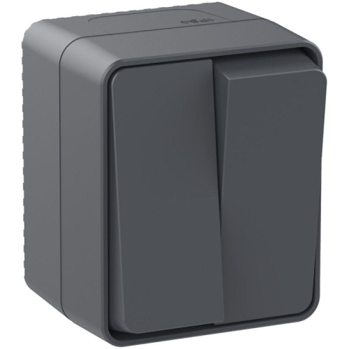 Выключатель 2-кл. ОП AtlasDesign PROFI IP54 10AX антрацит SE ATN544051 фото 4