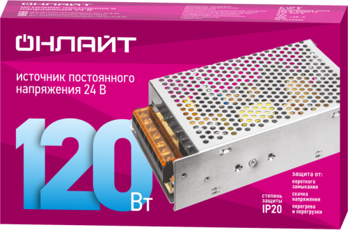 Драйвер для светодиодной ленты 90 642 OD-P120-IP20-24V ОНЛАЙТ 90642 фото 2