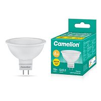 Лампа светодиодная LED7 JCDR/830/GU5.3 7Вт рефлектор матовая 3000К тепл. бел. GU5.3 490лм 220В Camelion 11656