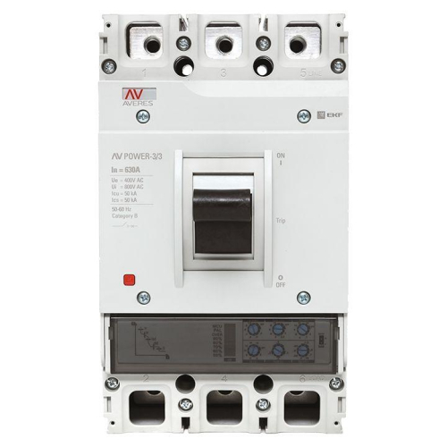 Выключатель автоматический 3п 630А 50кА AV POWER-3/3 ETU2.0 AVERES EKF mccb-33-630-2.0-av фото 2