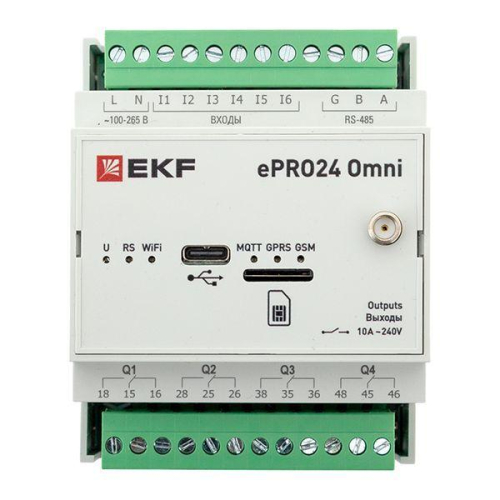Контроллер удаленного управления 6вх./4вых. Wi-Fi GSM 230 В ePRO24 Omni EKF ePRO24-6-4-WG-OMNI фото 4 Контроллер удаленного управления 6вх./4вых. Wi-Fi GSM 230 В ePRO24 Omni EKF ePRO24-6-4-WG-OMNI фото 4