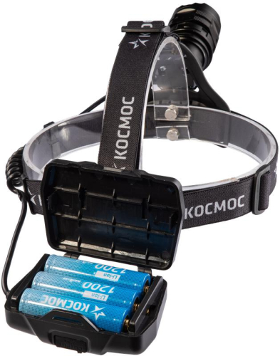 Фонарь налобный аккум. 10Вт Laser LED/Li-ion18650 3х1200мА.ч алюм. КОСМОС (KOC854Lit) фото 4