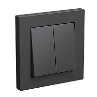 Выключатель 2-кл. AtlasDesign сх.5 10АХ в сборе базальт SE ATN001452