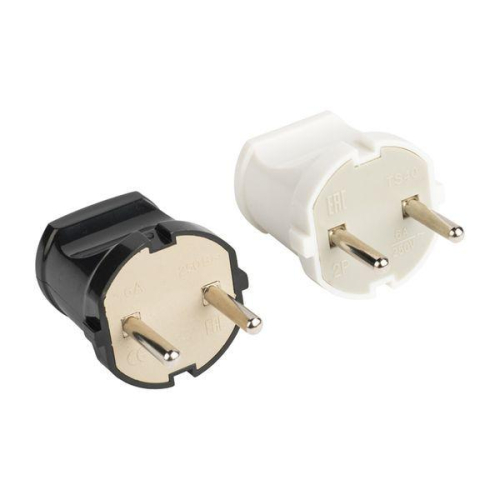 Вилка прямая 6А 250В без заземл. бел. EKF AVP6-10 фото 2