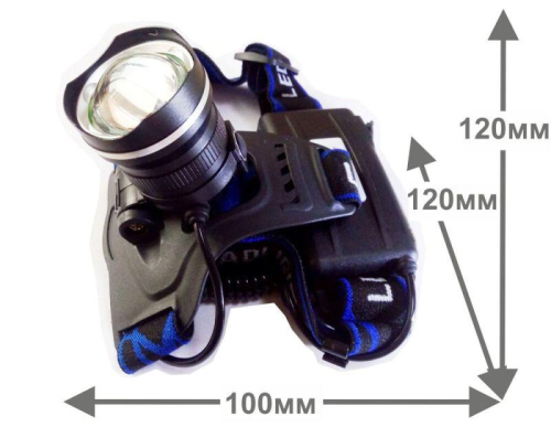 Фонарь аккумуляторный налобный LED5337 3.7В 1LED 5Вт фокус 2 ак. 3 режима USB бокс черн. Ultraflash 15016 фото 3