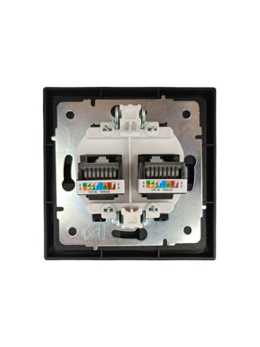 Розетка компьютерная 2-мест. СП ZIMA IP20 черн. бархат LEZARD 704-4288-141 фото 3