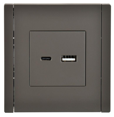 Розетка USB A+C 3.1А FORTE&PIANO FP350 сер. IEK FP-U22-D31-K03 фото 2 Розетка USB A+C 3.1А FORTE&PIANO FP350 сер. IEK FP-U22-D31-K03 фото 2