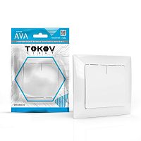Выключатель 1-кл. СП AVA 10А IP20 с индикатором в сборе бел. TOKOV ELECTRIC TKL-AV-V1IF-C01