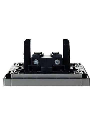 Розетка 1-м СП FORTE&PIANO FP517 10А без заземл. защ. шторки винт. крепл. сталь IEK FP-R13-10-K46 фото 5