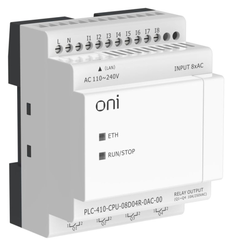 Модуль ЦПУ ПЛК 410 8 DI 4 RO 220В AC с Ethernet портом без экрана ONI PLC-410-CPU-08D04R-0AC-00 фото 7 Модуль ЦПУ ПЛК 410 8 DI 4 RO 220В AC с Ethernet портом без экрана ONI PLC-410-CPU-08D04R-0AC-00 фото 7