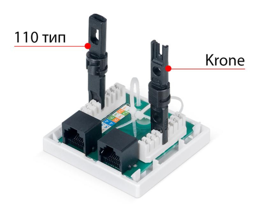 Розетка компьютерная 2-м ОП WS-8P8C-Cat.5e-2 RJ45 кат.5E Dual IDC Cabeus 7247c фото 3