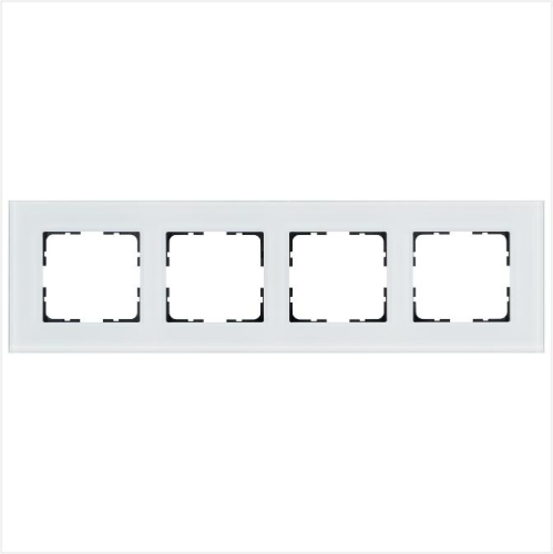 Рамка 4-м G-Glass стекло бел. White Glass Jasmart G1004GW Рамка 4-м G-Glass стекло бел. White Glass Jasmart G1004GW