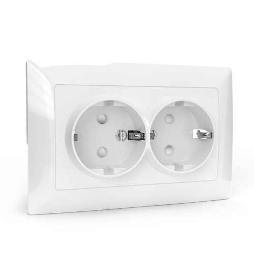 Розетка 2-м СП AVA 16А IP20 с заземл. защ. шторки в сборе бел. TOKOV ELECTRIC TKL-AV-R2FZSF-C01 фото 3